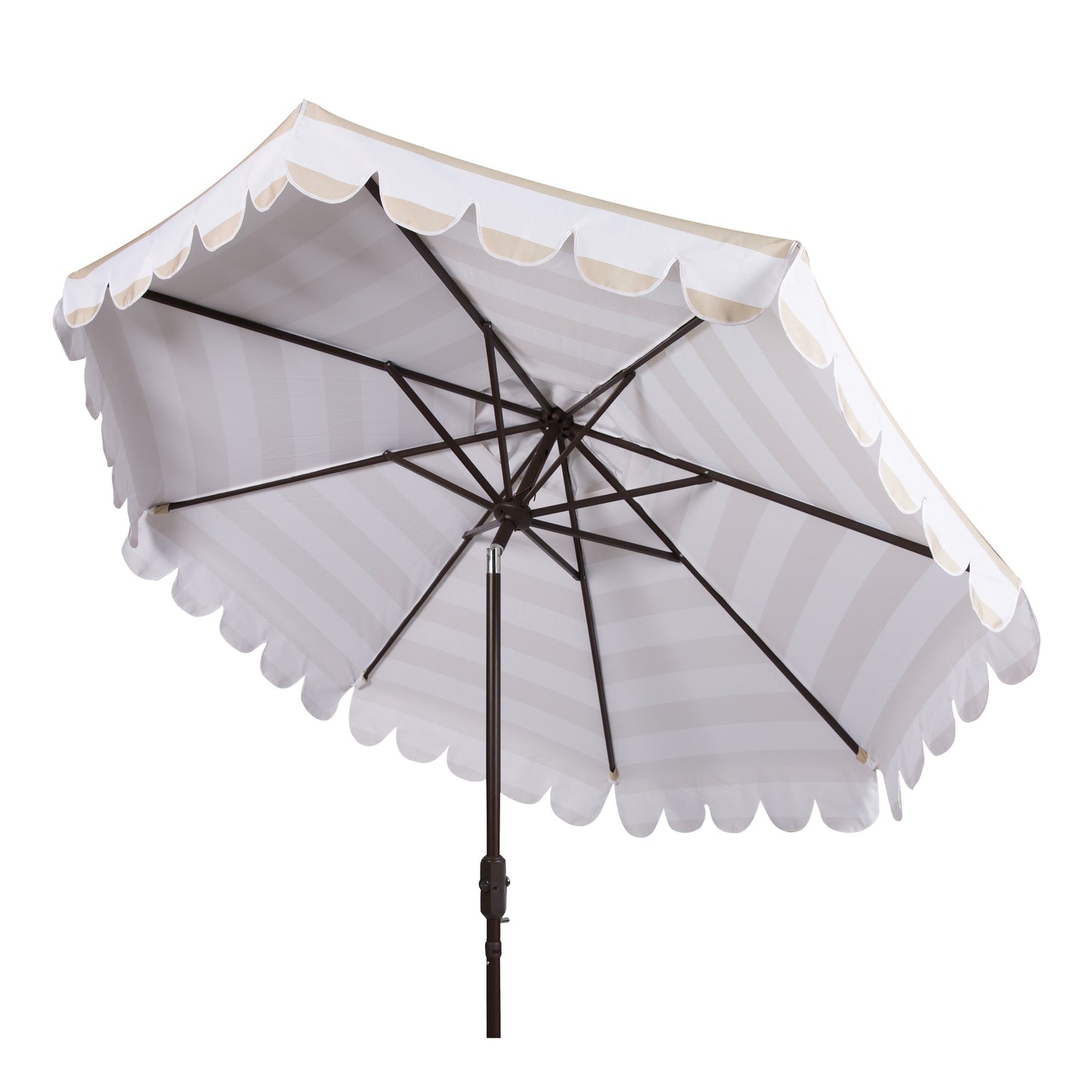Parasol à manivelle à rayures et volutes SAFAVIEH Nargiz, 2,74 m (9 pieds)