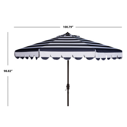 Parasol à manivelle à rayures et volutes SAFAVIEH Nargiz, 2,74 m (9 pieds)