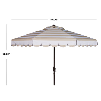 Parasol à manivelle à rayures et volutes SAFAVIEH Nargiz, 2,74 m (9 pieds)
