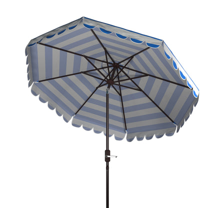Parasol à manivelle à rayures et volutes SAFAVIEH Nargiz, 2,74 m (9 pieds)