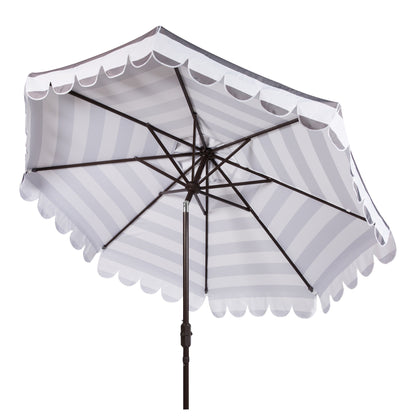 Parasol à manivelle à rayures et volutes SAFAVIEH Nargiz, 2,74 m (9 pieds)