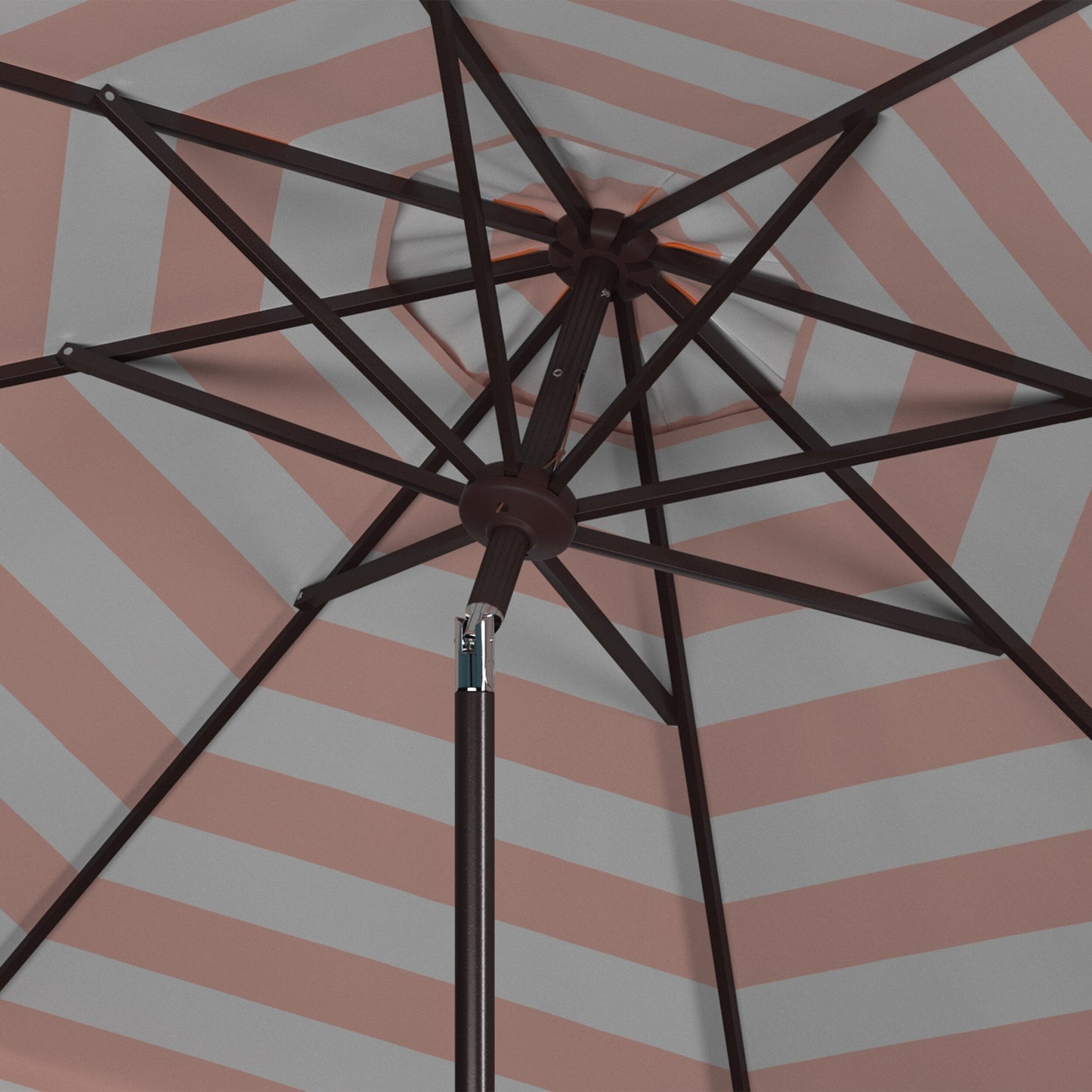 Parasol à manivelle à rayures et volutes SAFAVIEH Nargiz, 2,74 m (9 pieds)