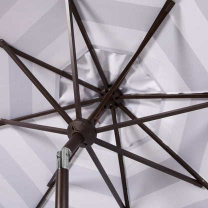 Parasol à manivelle à rayures et volutes SAFAVIEH Nargiz, 2,74 m (9 pieds)