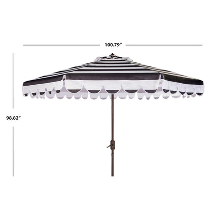 Parasol à manivelle à rayures et volutes SAFAVIEH Nargiz, 2,74 m (9 pieds)