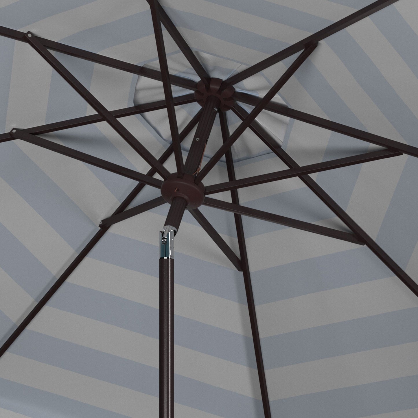Parasol à manivelle à rayures et volutes SAFAVIEH Nargiz, 2,74 m (9 pieds)