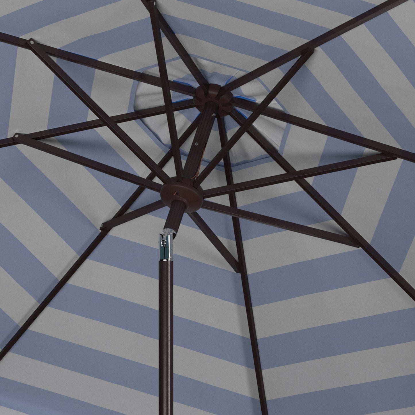 Parasol à manivelle à rayures et volutes SAFAVIEH Nargiz, 2,74 m (9 pieds)
