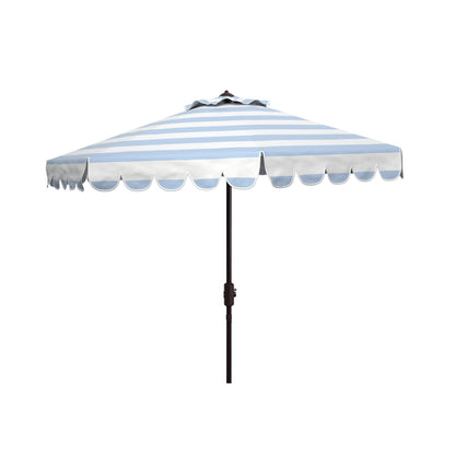 Parasol à manivelle à rayures et volutes SAFAVIEH Nargiz, 2,74 m (9 pieds)