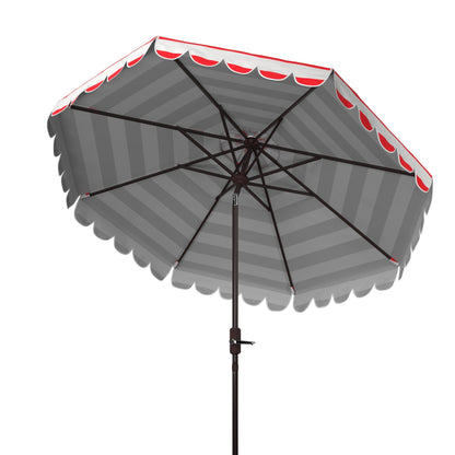 Parasol à manivelle à rayures et volutes SAFAVIEH Nargiz, 2,74 m (9 pieds)