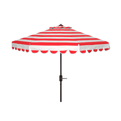 Parasol à manivelle à rayures et volutes SAFAVIEH Nargiz, 2,74 m (9 pieds)