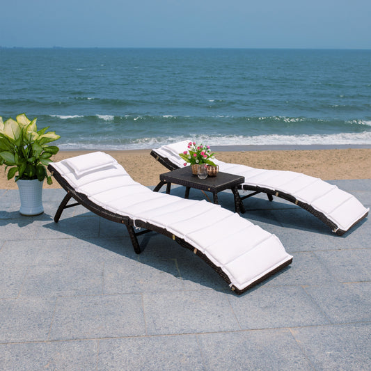 Ensemble de chaises longues de jardin Blaguna 3 pièces de SAFAVIEH - 83L x 20P x 24H (dimensions en pouces)