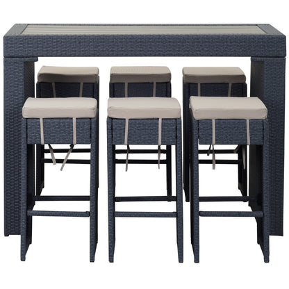 SAFAVIEH Outdoor Euda Bar Set (7-Piece) - 29Wx59Dx42H