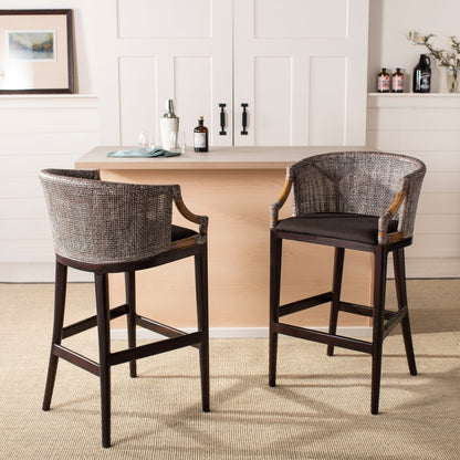 Tabouret de bar en rotin SAFAVIEH Virona de 76 cm (30 pouces) - 56,6 L x 52,1 P x 99,1 H - 56,6Lx52,1Px99,1H
