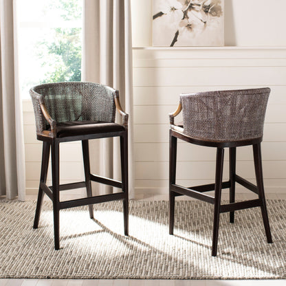 Tabouret de bar en rotin SAFAVIEH Virona de 76 cm (30 pouces) - 56,6 L x 52,1 P x 99,1 H - 56,6Lx52,1Px99,1H