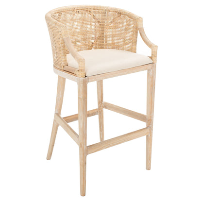 Tabouret de bar en rotin SAFAVIEH Virona de 76 cm (30 pouces) - 56,6 L x 52,1 P x 99,1 H - 56,6Lx52,1Px99,1H