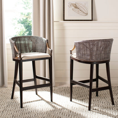 Tabouret de bar en rotin SAFAVIEH Virona de 76 cm (30 pouces) - 56,6 L x 52,1 P x 99,1 H - 56,6Lx52,1Px99,1H