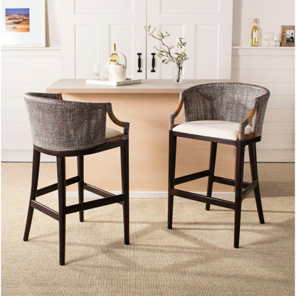 Tabouret de bar en rotin SAFAVIEH Virona de 76 cm (30 pouces) - 56,6 L x 52,1 P x 99,1 H - 56,6Lx52,1Px99,1H