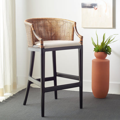 Tabouret de bar en rotin SAFAVIEH Virona de 76 cm (30 pouces) - 56,6 L x 52,1 P x 99,1 H - 56,6Lx52,1Px99,1H