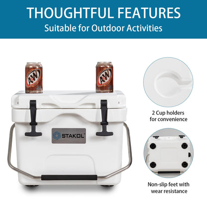 SKTAKOL Glacière isotherme portable 16 quarts, étanche, 24 boîtes de glace - Voir les détails