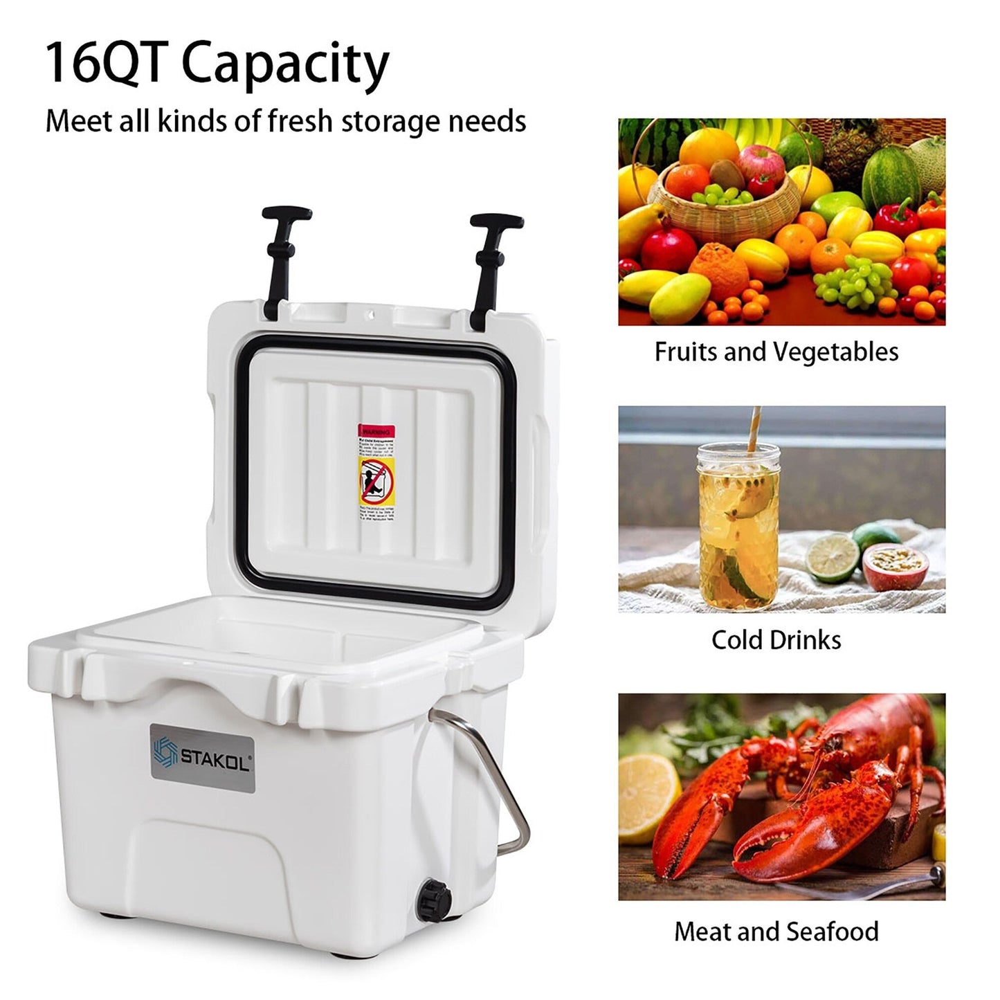 SKTAKOL Glacière isotherme portable 16 quarts, étanche, 24 boîtes de glace - Voir les détails