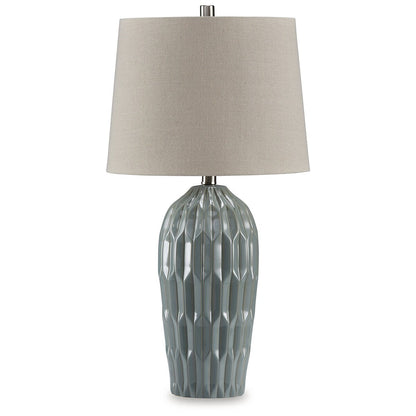 Luminaire de table Hadbury bleu de Signature Design by Ashley (lot de 2) - 14 L x 14 P x 26,75 H (cm)