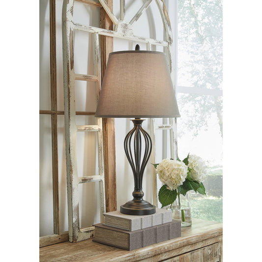 Lampe de table Ornawell en bronze antique de Signature Design by Ashley (lot de 2) - 15W x 15D x 29H