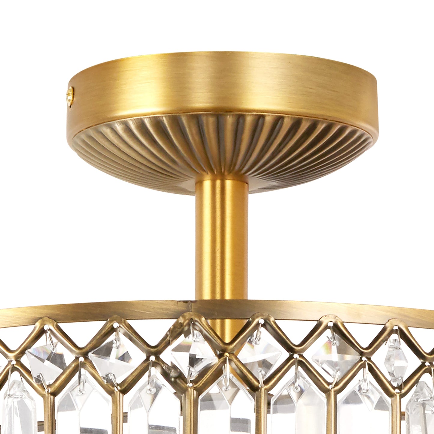 Applique lumineuse semi-encastrée en verre à plusieurs niveaux, bronze/or, modèle Furey de Silver Orchid - 37,5 x 37,5 x 38,8 cm (L x l x h)