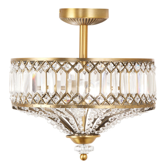 Applique lumineuse semi-encastrée en verre à plusieurs niveaux, bronze/or, modèle Furey de Silver Orchid - 37,5 x 37,5 x 38,8 cm (L x l x h)
