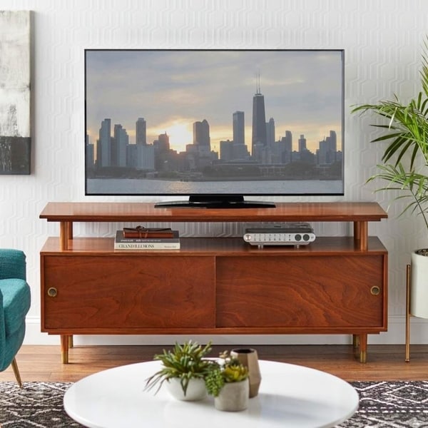 Meuble TV en bois Simple Living Margo, style moderne du milieu du siècle.
