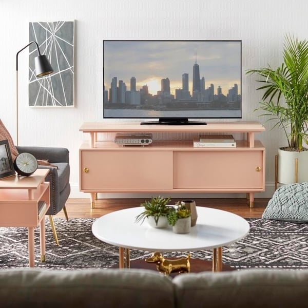 Meuble TV en bois Simple Living Margo, style moderne du milieu du siècle.