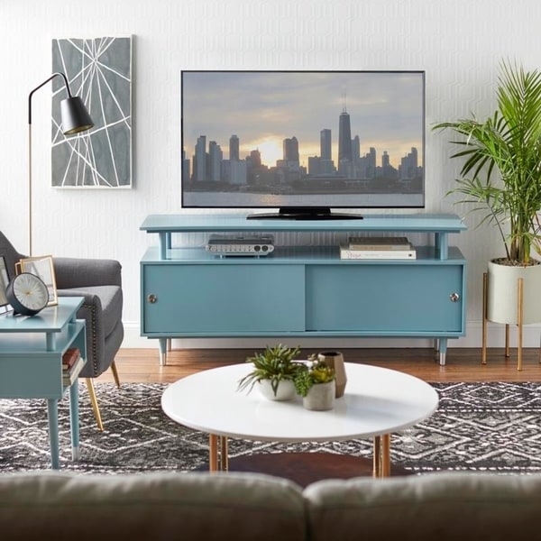 Meuble TV en bois Simple Living Margo, style moderne du milieu du siècle.