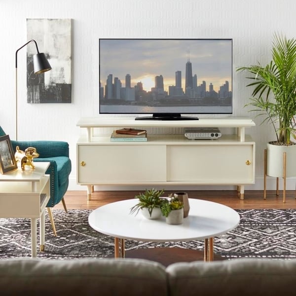 Meuble TV en bois Simple Living Margo, style moderne du milieu du siècle.