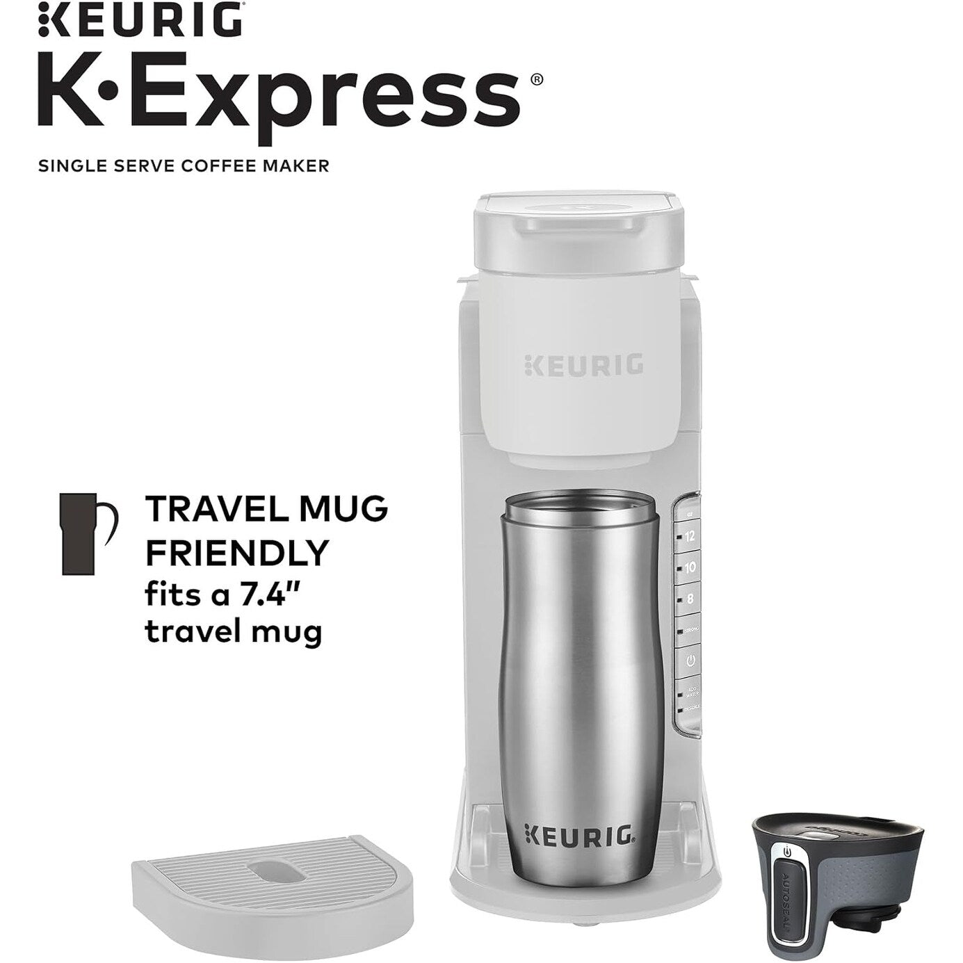 Machine à café à dosettes K-Cup pour une seule tasse, 3 tailles de café, café fort, réservoir de 42 oz, pierre chaude