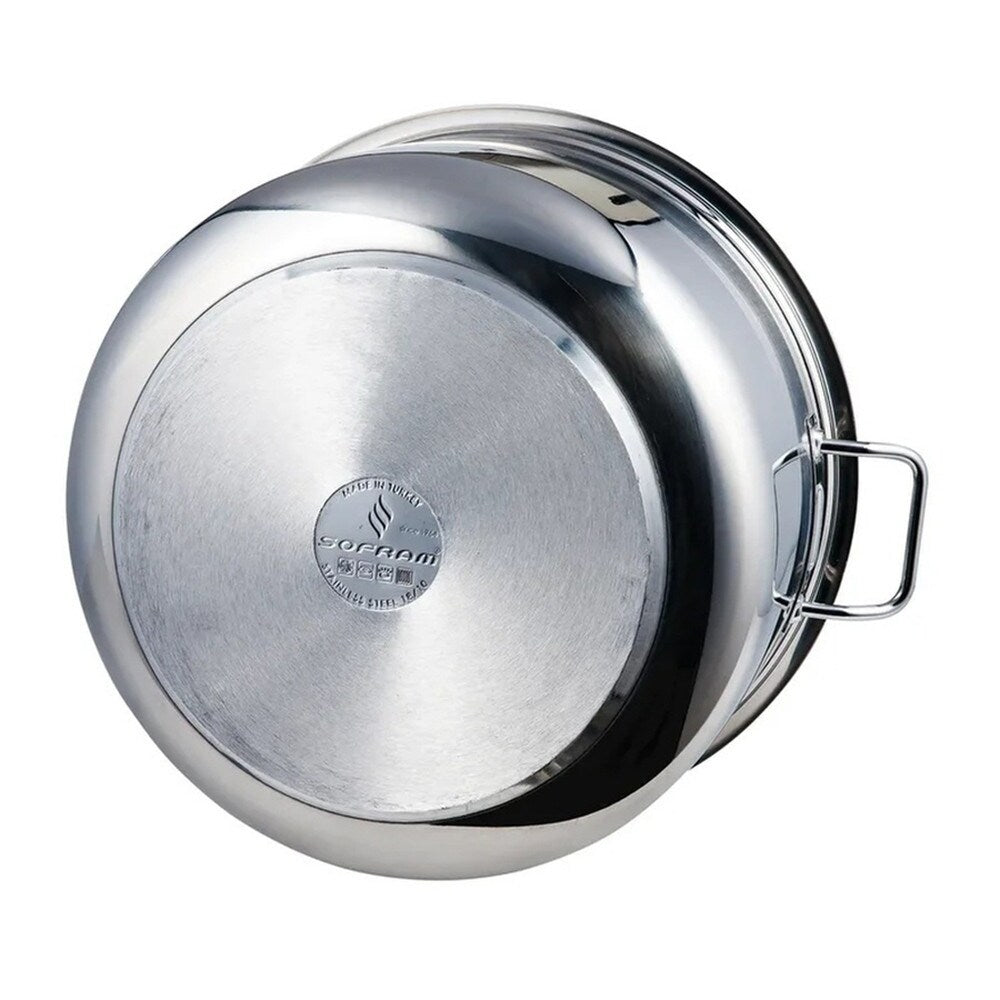 Casserole profonde JUMBO en acier inoxydable 18/10 Sofram avec couvercle