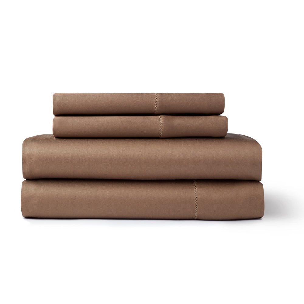Jeu de draps en rayonne de bambou, couleur unie, respirant, avec poches profondes.