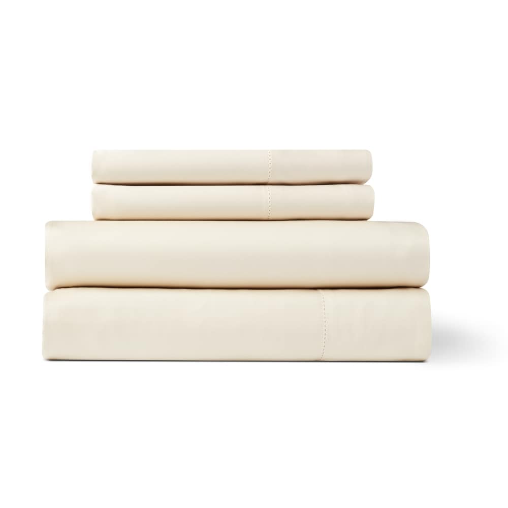 Jeu de draps en rayonne de bambou, couleur unie, respirant, avec poches profondes.