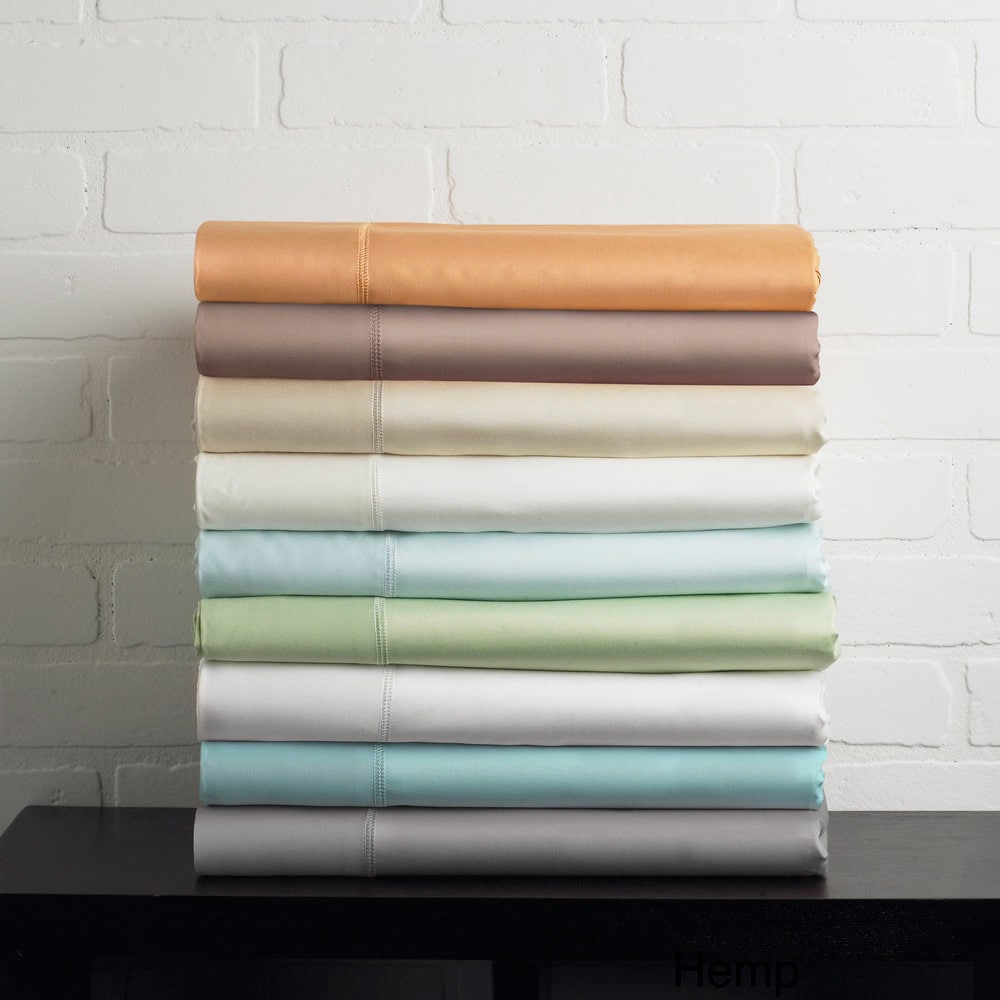Jeu de draps en rayonne de bambou, couleur unie, respirant, avec poches profondes.