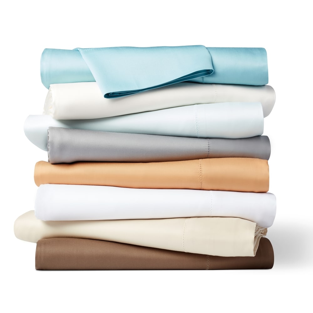Jeu de draps en rayonne de bambou, couleur unie, respirant, avec poches profondes.