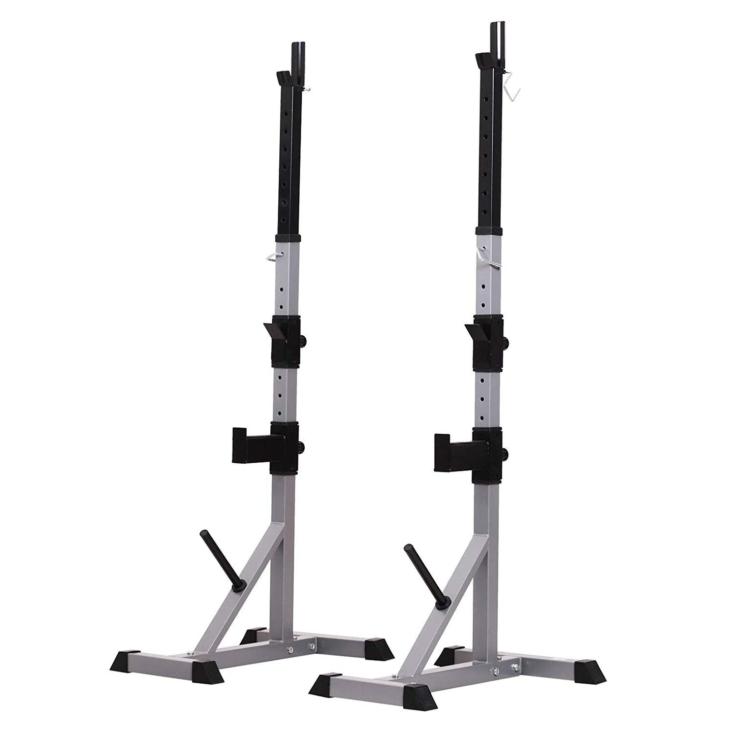 Soozier Support de Squat/Banc de Poussée de Barre à Hauteur Réglable en Acier, 2 pièces - N/A