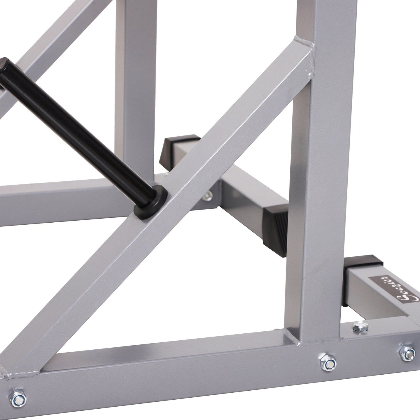 Soozier Support de Squat/Banc de Poussée de Barre à Hauteur Réglable en Acier, 2 pièces - N/A