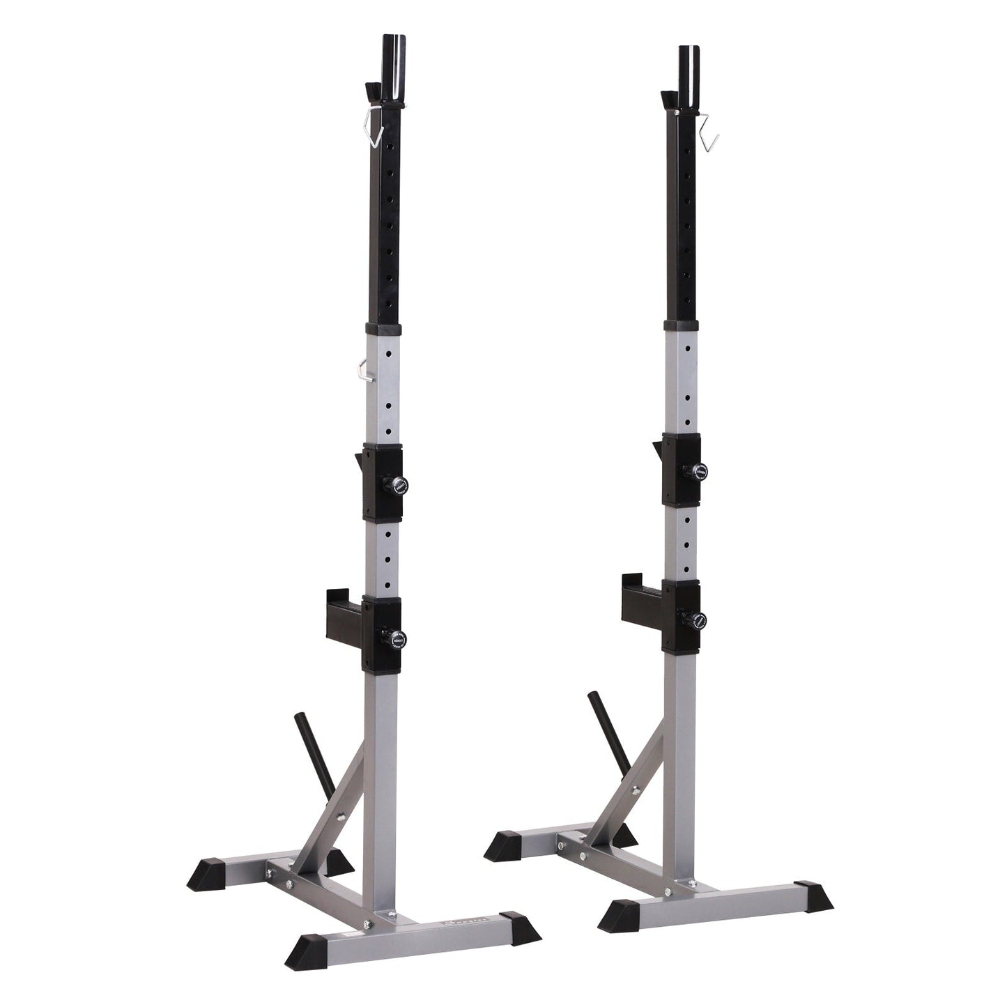 Soozier Support de Squat/Banc de Poussée de Barre à Hauteur Réglable en Acier, 2 pièces - N/A