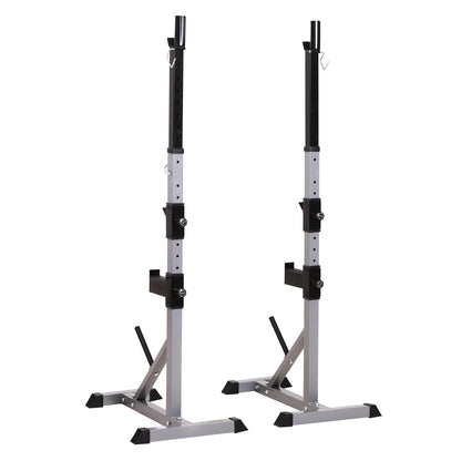 Soozier Support de Squat/Banc de Poussée de Barre à Hauteur Réglable en Acier, 2 pièces - N/A