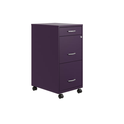 Armoire à dossiers métallique à 3 tiroirs, profondeur de 18 pouces, de Space Solutions