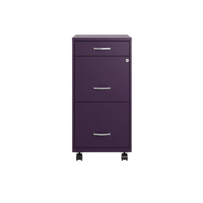 Armoire à dossiers métallique à 3 tiroirs, profondeur de 18 pouces, de Space Solutions