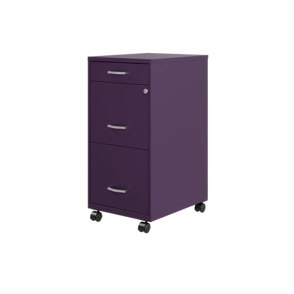 Armoire à dossiers métallique à 3 tiroirs, profondeur de 18 pouces, de Space Solutions