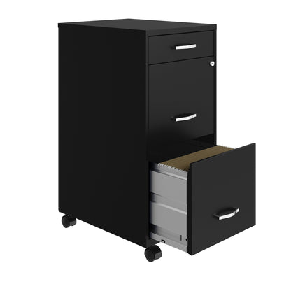 Armoire à dossiers métallique à 3 tiroirs, profondeur de 18 pouces, de Space Solutions
