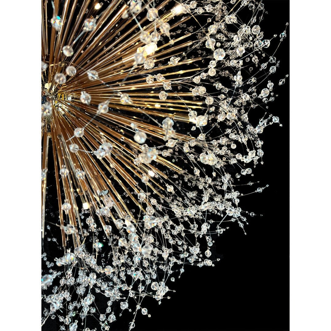 Luminaire suspendu en cristal à motif d'étoile, 47 pouces de large