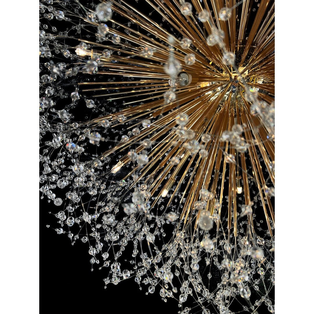 Luminaire suspendu en cristal à motif d'étoile, 47 pouces de large