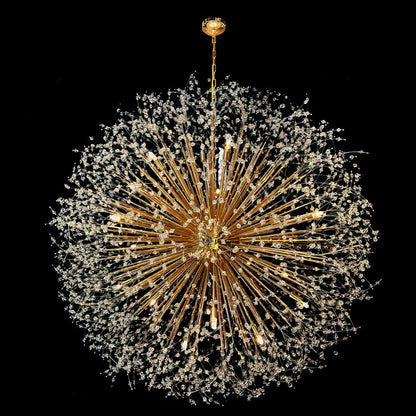 Luminaire suspendu en cristal à motif d'étoile, 47 pouces de large