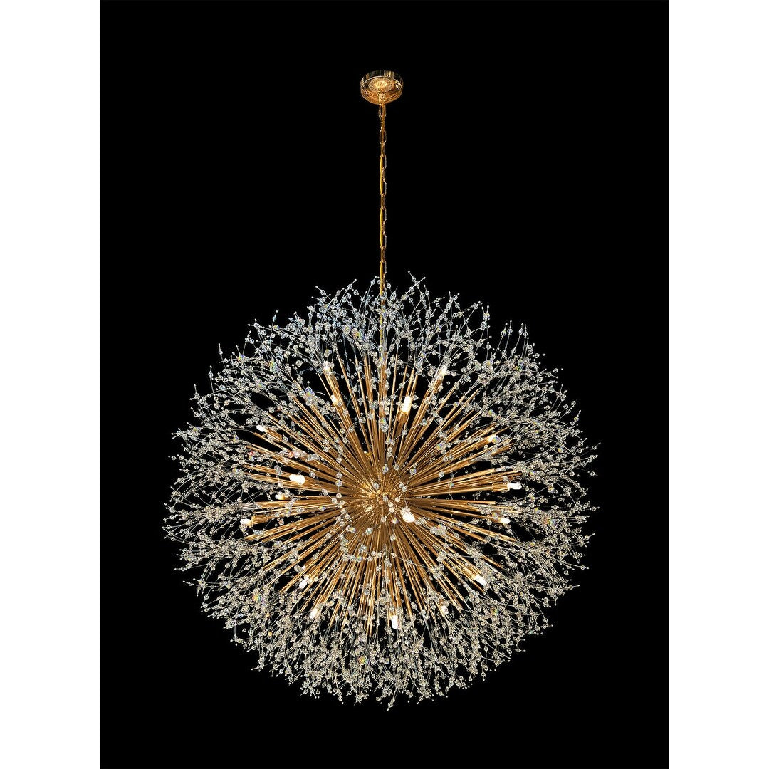 Luminaire suspendu en cristal à motif d'étoile, 47 pouces de large