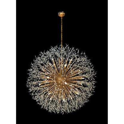 Luminaire suspendu en cristal à motif d'étoile, 47 pouces de large